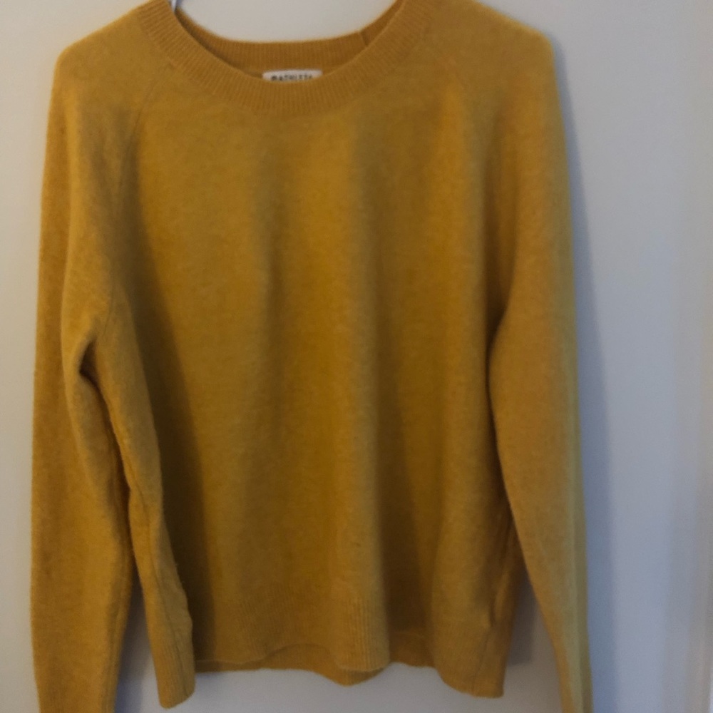 Merino wool yellow crew neck sweater Athleta